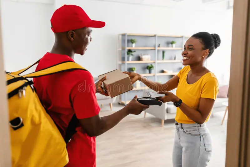 Student vendor delivering product